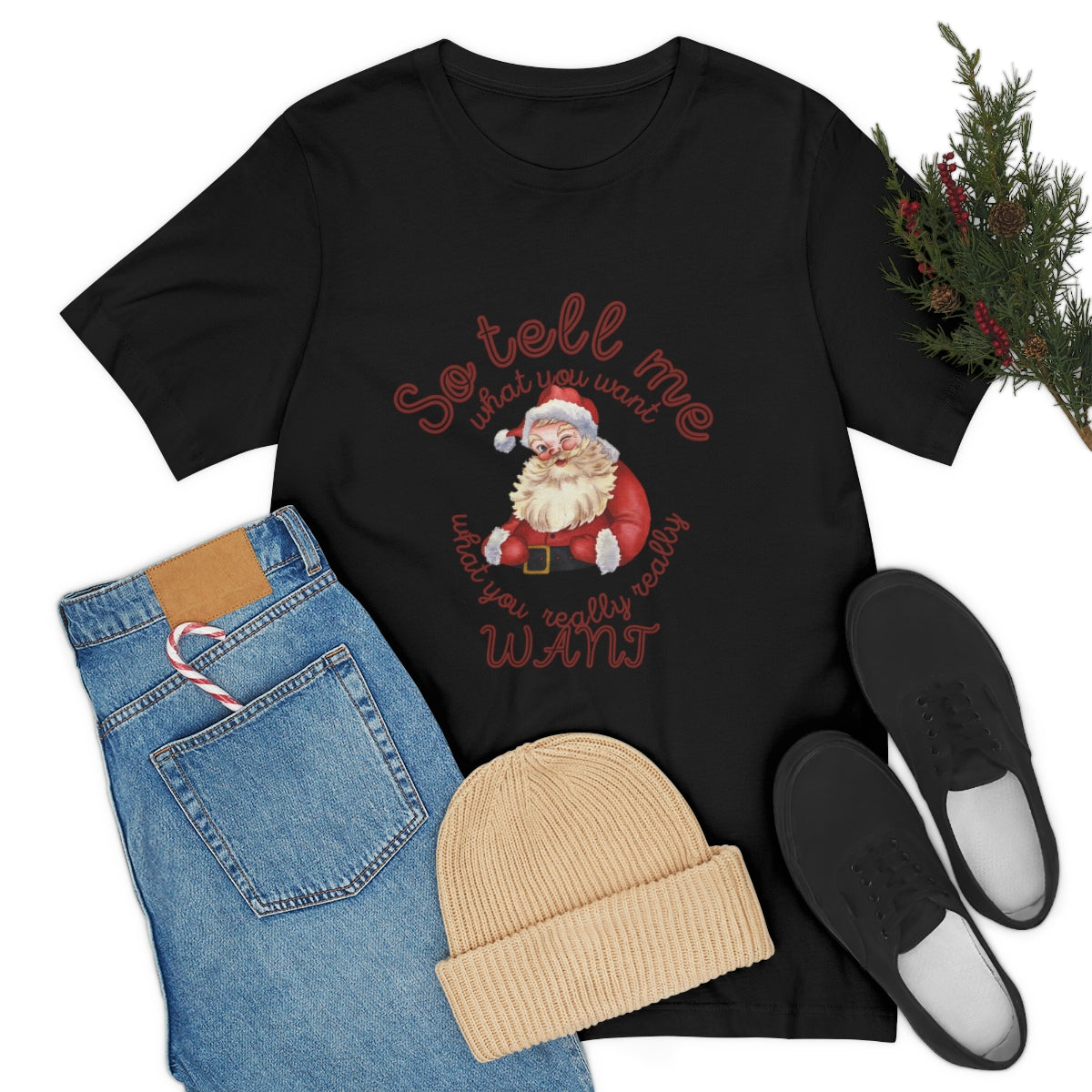 So Tell me what you want Unisex Jersey Short Sleeve Tee  Spice Girls Christmas Santa