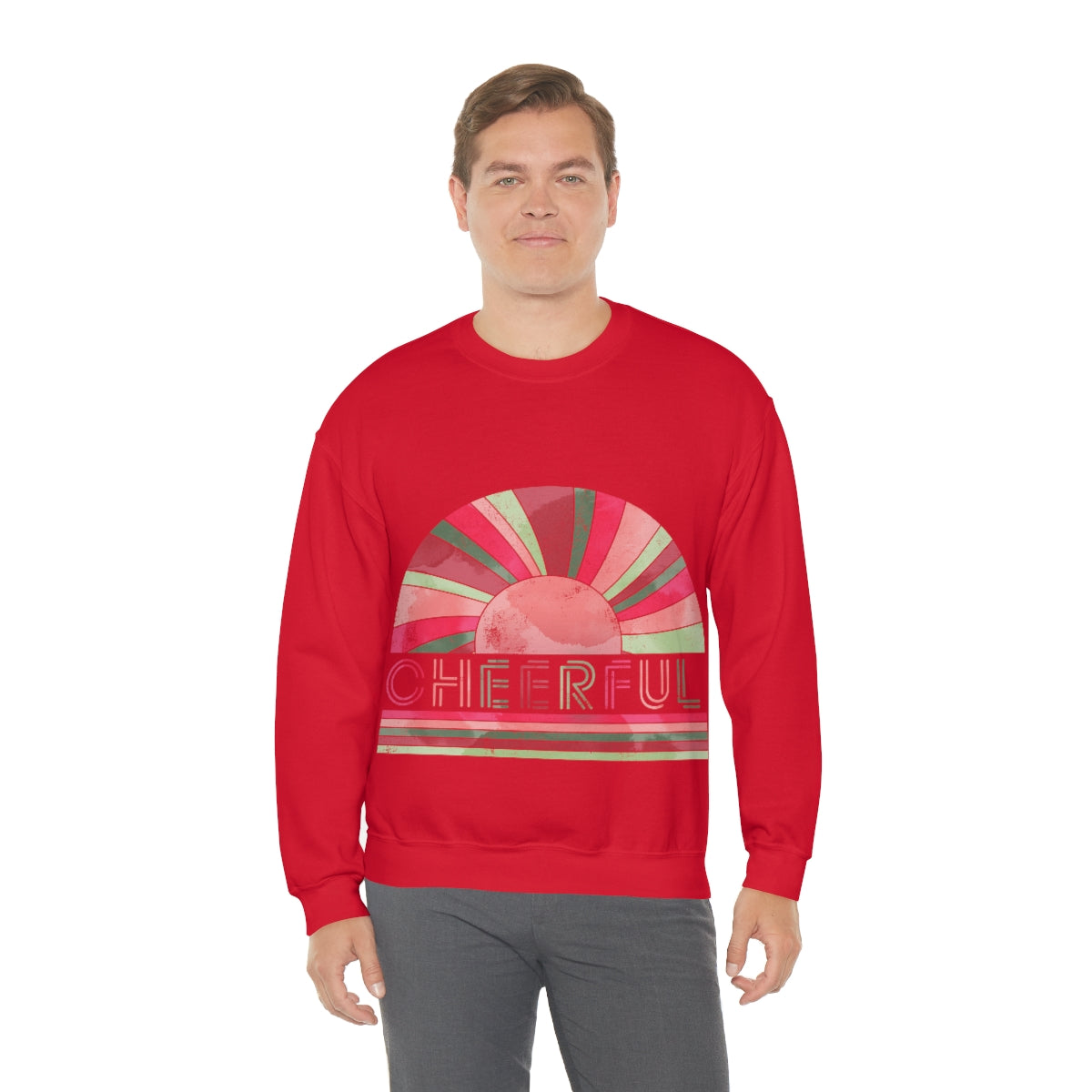 Cheerful Christmas  Unisex Heavy Blend™ Crewneck Sweatshirt